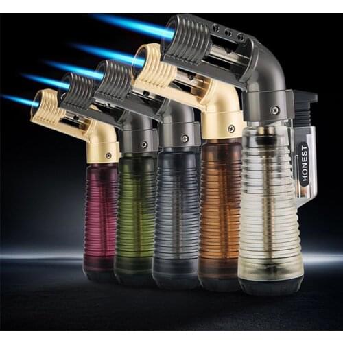 NEW Butane Gas Lighter Windproof Torch Turbine Jet Lighter Blue Flame 1300C Cigarette Cigar Lighters Outdoor Ignition Tool