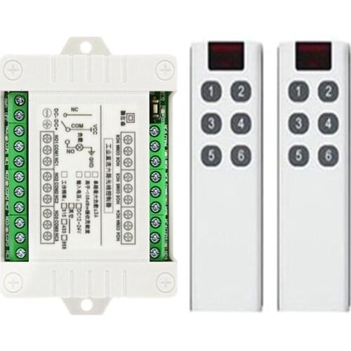 DC 12V 24V 6CH Relay Module 315/433MHz Receiver Wireless Remote Control Switch Motor Controller For Light Garage Door Opener