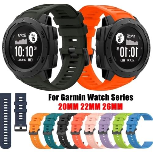 20MM 22MM 26MM Soft Silicone Sport Watch Strap For Garmin Fenix 5 6S 5X 6X Plus Pro Replace Strap For Garmin Forerunner 935 945