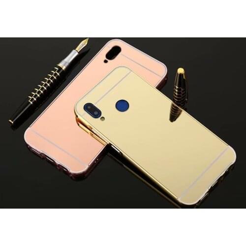 Luxury Rose Gold Mirror Cases For Huawei P Smart 2019 Alumimum Metal Frame shell Back Cover for Huawei PSmart 2019