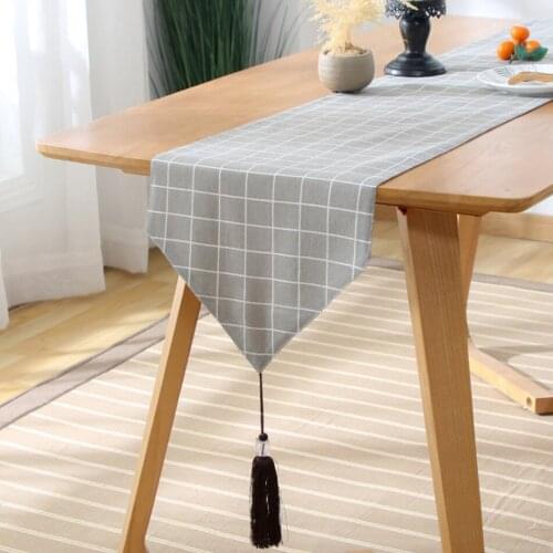 Modern Minimalist Gray Lattice Table Runner Home Tea Table Porch Shoe Cabinet TV Decoration Towel Party Wedding Table Runner
