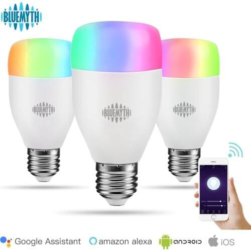7W WiFi Smart Light Bulb E27 LED RGB Lamp Multi-colour Work With Alexa Google Voice Control 100-240V Dimmable Magic Bulb