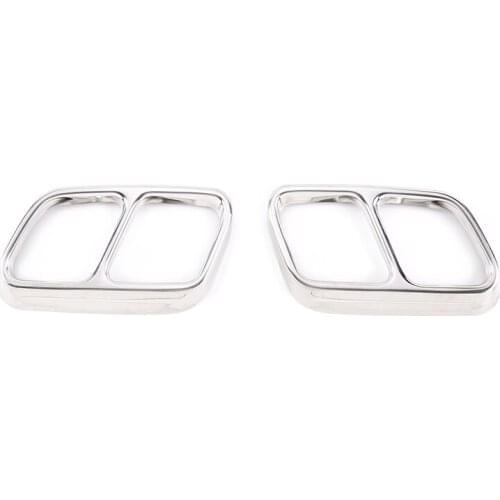 For 12-17 Mercedes-Benz CLS rear exhaust hole four-out tail throat stainless steel decorative frame modification accessories