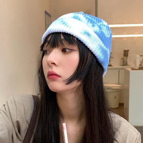 BPP Autumn Winter Christmas Limited Ladies Hat Cotton Wool Tie-Dye Versatile Cap Fashion Knitted Soft Cotton Warm Hat For Women