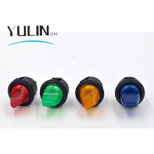 1pcs On-Off KCD1 3Pin 12V 220V Green Red Blue Yellow Round Boat Car Rocker Switch Light