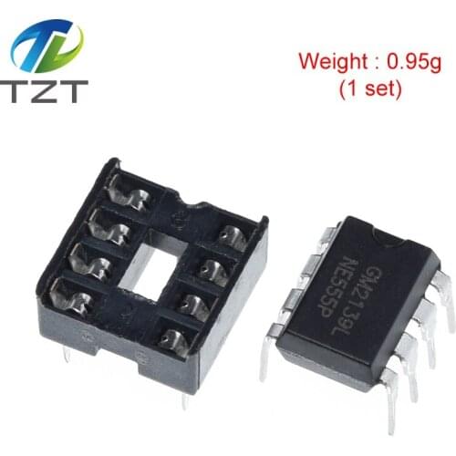 10Pcs , (5 Each) NE555 NE555P IC 555 Timer Programming Oscillator Chip & 8 Pin DIP Sockets