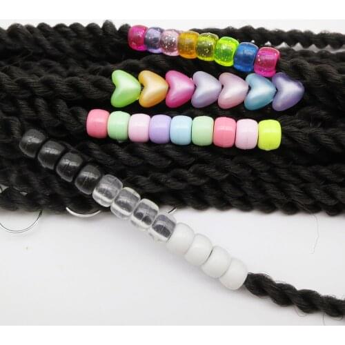 100Pcs Plastic Crochet Multicoloured Braids hair dread dreadlock beads rings tube for girls boys women hair Accessories