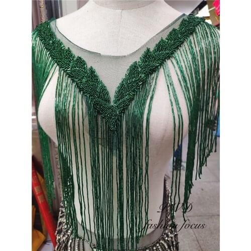 15cm heavy beaded trim for wedding fabric ribbon beaded fringe trim lace for wedding bridal gown dress/party sewing