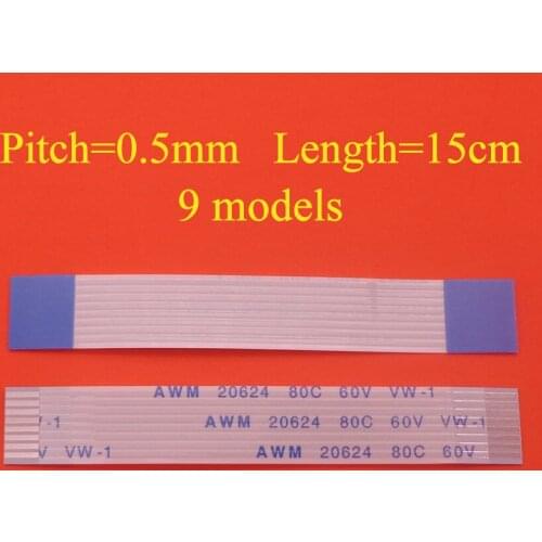 2pcs FFC/FPC Flat Flex Cable 5pin 6pin 9pin 10pin 12pin 14pin 16pin 30pin 45pin Same Side 0.5mm Pitch Length 15cm