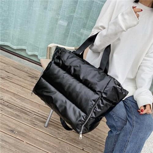 2021 new Winter Single Shoulder Tote Women Space Pad Cotton Feather Down Bag Bucket Handbag sac a main carteira Bolsa Feminina