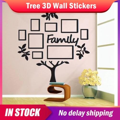 3D Frames for Pictures Wall Sticker Picture Frame Art Home Decorative On the Wall Adhesive DIY Tree Pattern Wear Resistant