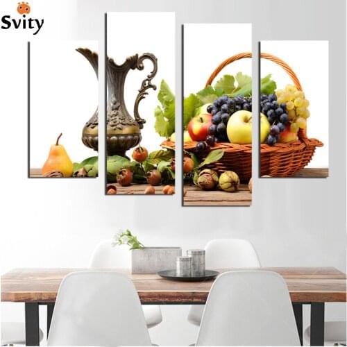 4pcs fruit and flagon wall art picture canvas print painting modern home decorative for kitchen wall paintings unframed F1814