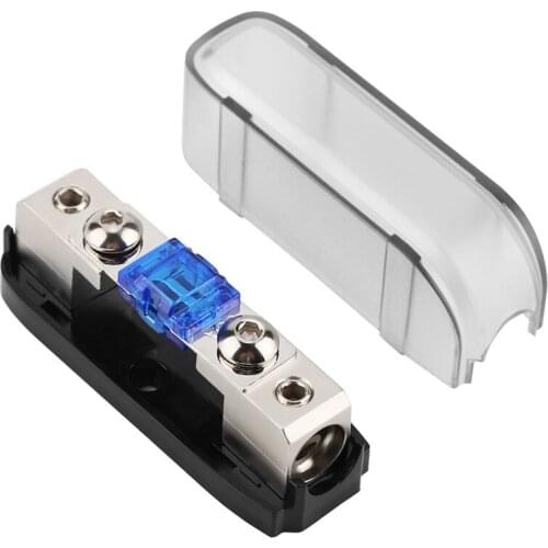 Car Stereo Fuse Holder, Auto Agu o Fuse Box Power Distribution Block 4Ga In 4Ga Out,Single way