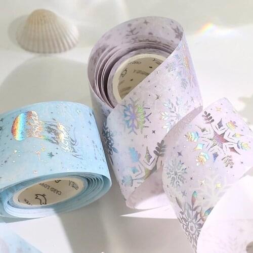 Sparkling Starry Universe Snow Gold Foil Washi Tape 30mm Wide Japanese Masking Tape For Scrapbook Journal Planner Arts Crafts