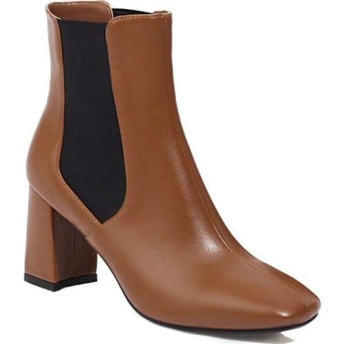 Big Size Square toe boots boots women shoes ankle boots for women ladies boots shoes woman winter