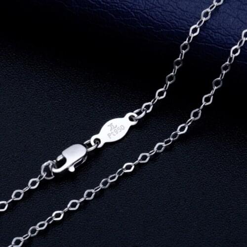 Solid Platinum Necklace Pt950 Women Luck Rolo Cable Chain Necklace Lobster Clasp 16" 18"