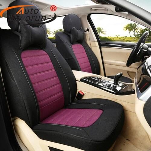 AutoDecorun Seat Cover Linen Fabric for Mazda CX 9 Car Seat Covers Accessories Custom Fit Car Seats Cushion Supports Protectors