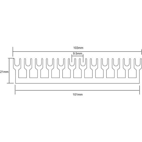 Dual Row 12P Screw Block And Pre Insulated Terminal Barrier Strips Red+Black