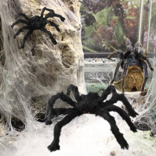 Halloween Horror Party Giant Black Plush Spider Halloween Decorations for Home Haunted House Decor Halloween Children Toys