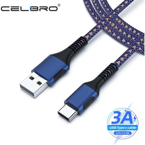 0.25/1/2/3 Meters Quick Charge QC 3.0 Type C Charger Cable Cabo Tipo C Typec for Xiaomi Mi 10 11 Poco M3 Long Usb-C Cable QC3.0
