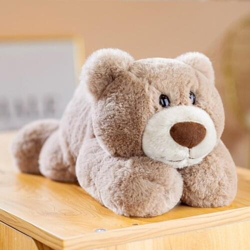 Cute Brown Bear Plush Toy Soft Cotton Filling Animal Doll Bed Decorations A Good Birthday Gift For Children