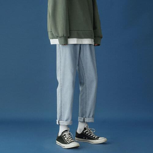 2020 Mens Fashion Stretch Slim Fit Straight Pants Cargo Pocket Skinny Jeans Blue Color Biker Denim Trousers Plus Size M-3XL