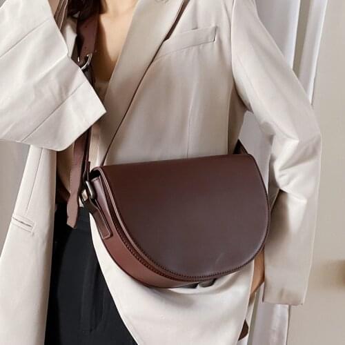 Fashion Crocodile Semicircle Bags PU Leather Shoulder Bags for Ladies Crossbody Bag Designer Handbags All-match Messenger Bag