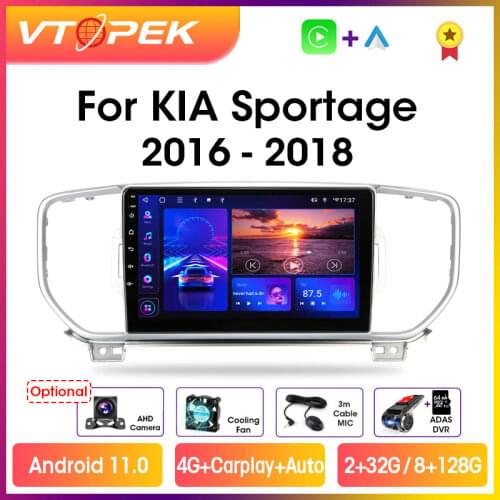 Vtopek 9" 2din IPS DSP Android 9.0 Car Radio Multimidia Video Player Navigation GPS For KIA Sportage 4 2016-2018 Head Unit 2 din