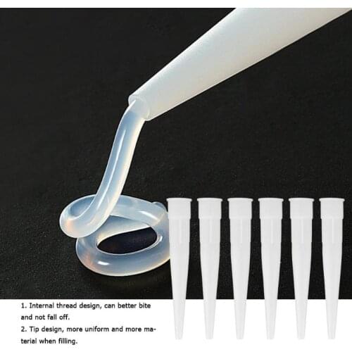6pcs 105mm 15mm Inner Caulking Gun Nozzle Plastic Glass Glue Nozzle Tip Structural Glue Mouthes