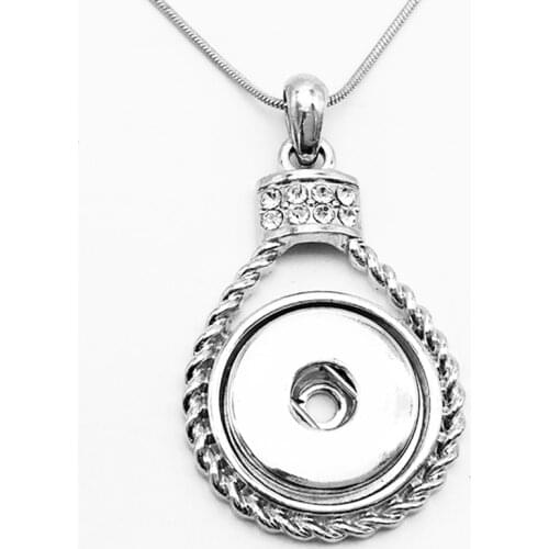 NK068 round crystal snap button jewelry newest pendant Necklace(fit 18mm 20MMsnap )