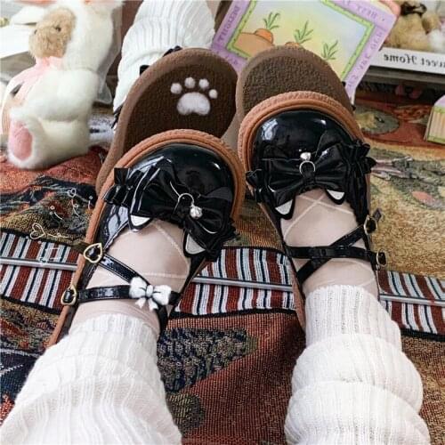 2021 New Spring Sweet Girls Female Kawaii Tea Party Japanese Cute Anime Lolita Shoes Student Harujuku Jk Uniform Flats Feminine