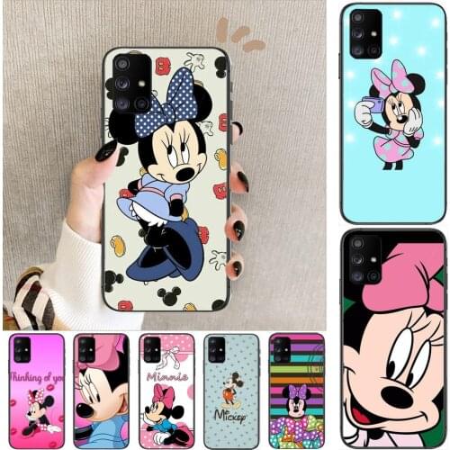 Cute Mickey and Minnie Phone Case Hull For Samsung Galaxy A 50 51 20 71 70 40 30 10 80 E 5G S Black Shell Art Cell Cove