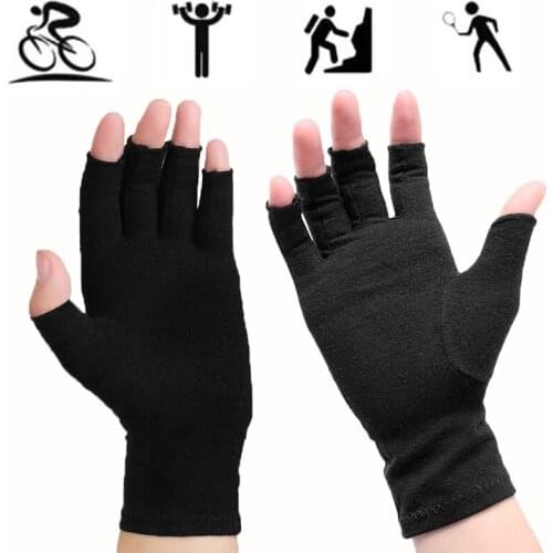 2021 New Arrivals Sports Gloves Cycling Hiking Tennis Gloves Harf-Finger Joint Relief Unisex Winter Warm Gym Gloves 1 Pair