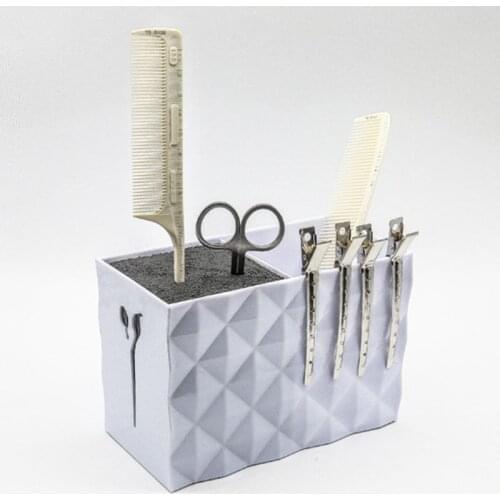 Double Row Scissors Storage Box Plastic Practical Clipper Case For Hairdressing Tools Acrylic Comb Scissors Inserting Rack
