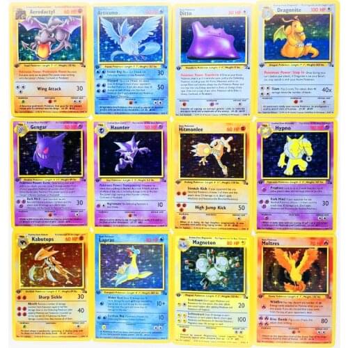 Pokemon 62pcs 1997 3rd expansion pack Fossil Secret Reproduce Toys Hobbies Hobby Collectibles Game Collection Anime Cards