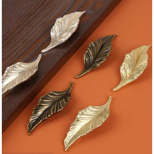 Leaf Handle Aluminum Alloy Cabinet Knobs Door Cabinet Pull Knob Wardrobe Furniture Handle Drawer Pulls Handle Knob Door Handles