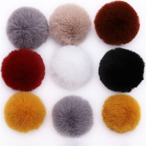12cm New 10pcs/lot wholesale Artificial Fur Ball Knitted Hat Beanies Faux Fur Hairball Pom poms For Cap Cloth Baggs Accessories