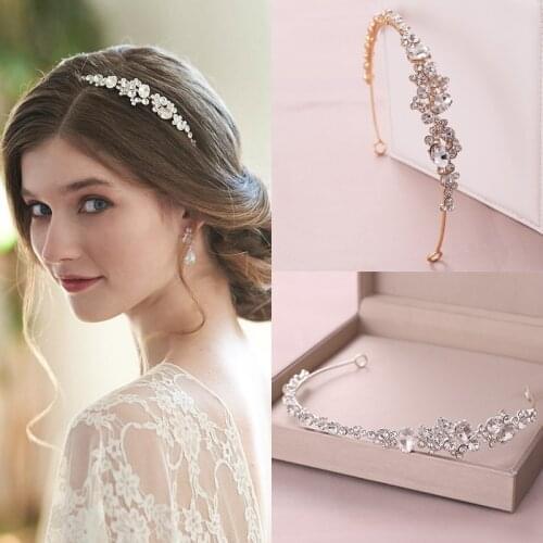 Bridal Tiara Hair Crown Wedding Hair Accessories Crystal Crown Wedding Hair Band Hair Jewelry