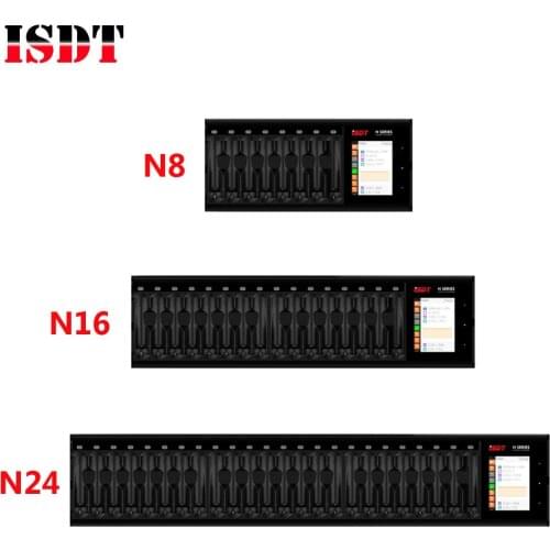 ISDT N8 N16 N24 AA AAA LCD Display Universal Battery Charger AA/AAA of Li-lon LiHv Ni-MH Ni-Cd LiFePO4 Battery Quick Charger