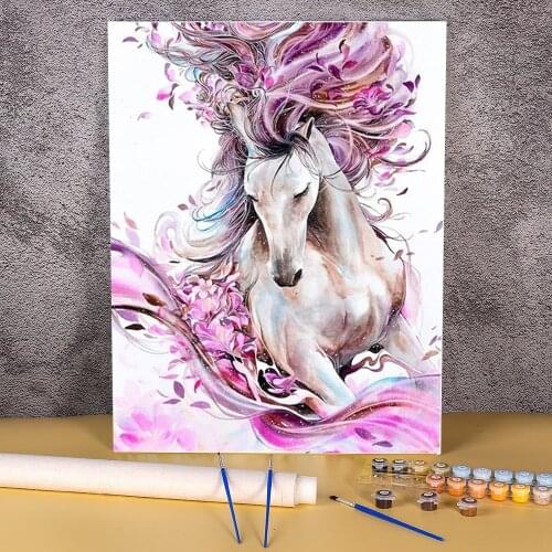Horse Animal Paint By Numbers Set Oil Paints 50*70 Painting On Canvas Handmade Crafts Adults Handicraft Handiwork Drawing