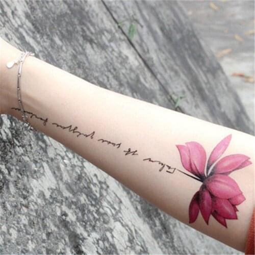 Temporary armband tattoos waterproof temporary tattoo sticker flower lotus tattoo sleeve women wrist arm sleeves tatoo fake girl