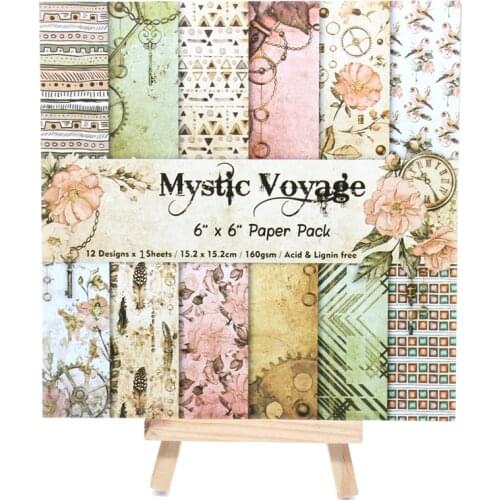 YPP CRAFT 12pcs 6" Single-side Printed Mystic Voyage pattern creative papercraft art paper handmade scrapbooking kit set book
