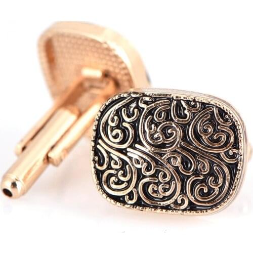 1 Pair Crystal Fashion Brand Cuff Botton Gold Black Fashion Enamel Metal Cufflink Cuff Link High Quality
