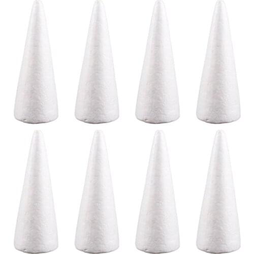 12pcs 15cm White DIY Cone Children Craft Cone Accessories for Home Craft Christmas(White)
