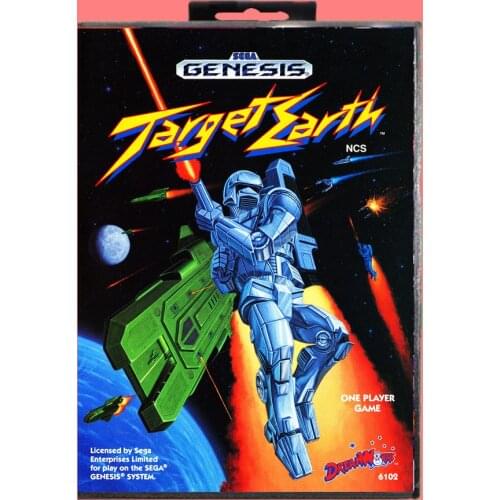 Target Earth 16 Bit MD Game card with Retail Box For Sega Genesis & Mega Drive