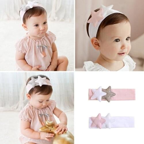 2pcs/lot Toddler Headband Kids Baby Girls Star Pattern Headband Newborn Infant Headdress Hair Band Hair Accessories Photo Props