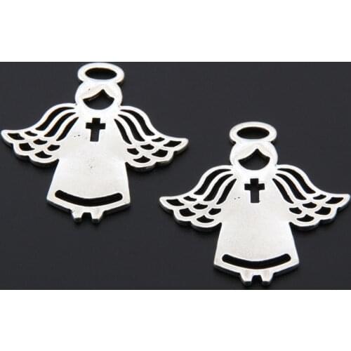 20pcs Silver Color Angels In White Nurse Charms Love And Peace Pendant Bracelet Necklaces Jewelry Supplies