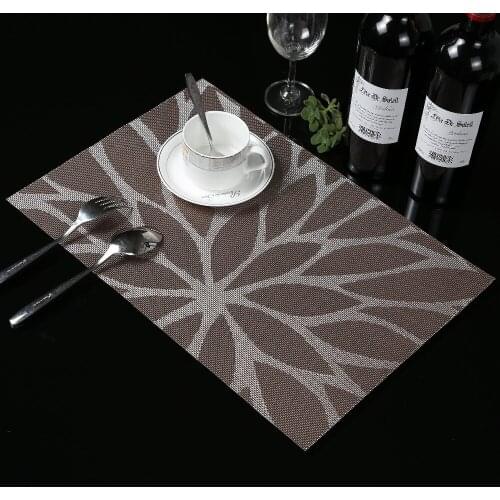 4 Pcs/lot weave Placemat Sunflower dining table mat disc pads bowl pad coasters waterproof table cloth pad slip-resistant pad