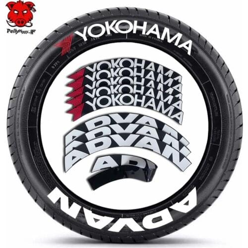 8 Pcs/Lot Car Tire Decals Car Tuning Universal 3D Permanent PVC Conjoined Tire Letter Stickers kit Car Stickers