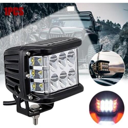 Car Work Light 4" LED Work Light Bar Cube Side Shooter Pod White & Amber Strobe Lamp SUV Truck High Quality Aluminum Alloy